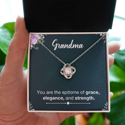 Grandma Necklace from Grandkids Grandma - Love Knot Necklace - Personalize Memories