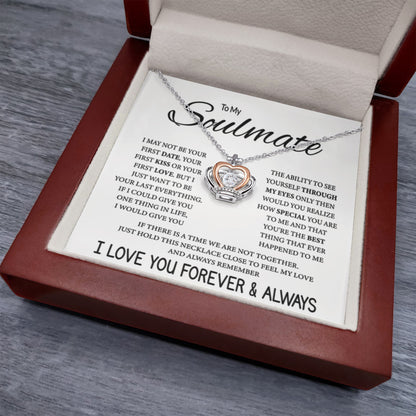 To My Soulmate Necklace - Best Soulmate Gift for Valentine’s Day & Everyday Romance - Crown Pendant Necklace - Personalize Memories