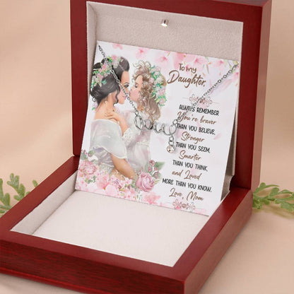 To My Daughter Necklace - Heartfelt Gift from Mom for Birthday, Graduation & Proud Mom Moments - Scripted Love Necklace - Personalize Memories