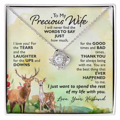 To My Wife Necklace - Heartfelt Gift for Birthday & Valentine’s Day - Love Knot Necklace - Personalize Memories