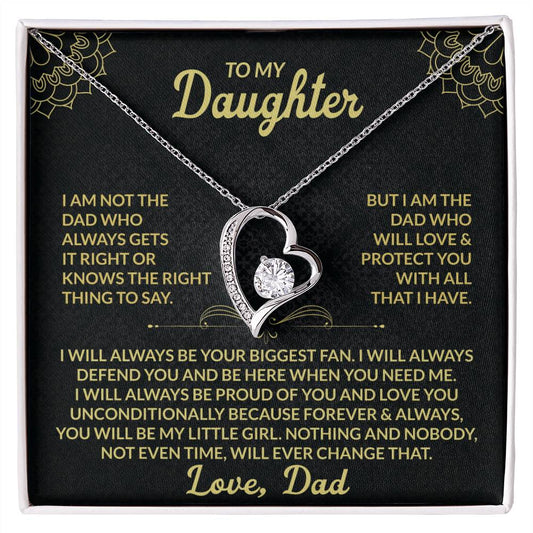 To My Daughter - I am Not the Dad Who Always Gets It Right - Forever Love Necklace Gift from Mom - Personalize Memories
