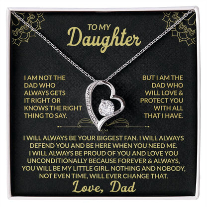 To My Daughter - I am Not the Dad Who Always Gets It Right - Forever Love Necklace Gift from Mom - Personalize Memories