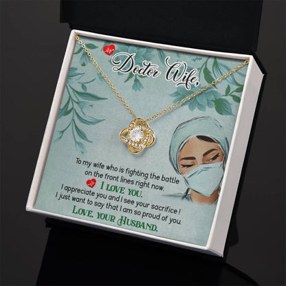 To My Doctor Wife Gift From Husband - Love Knot Necklace - Personalize Memories