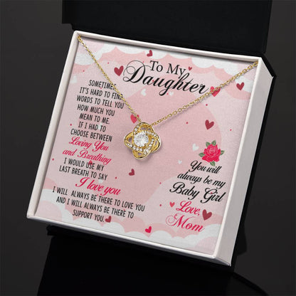 To My Daughter Necklace – Gift for Daughter from Mom – Love Knot Necklace - Personalize Memories