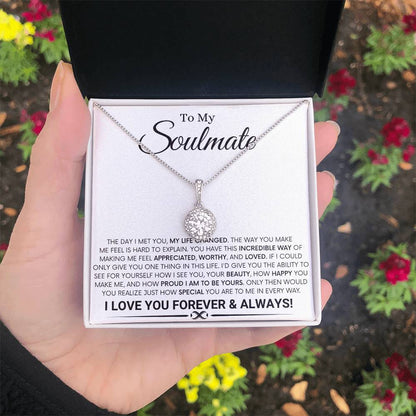 To My Soulmate - The Day I Met You - Eternal Love Necklace Gift for Her - Personalize Memories