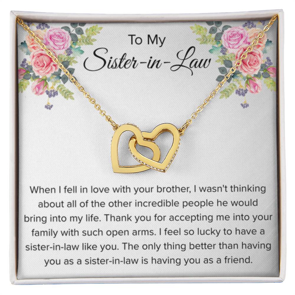 To My Sister In Law Necklace - Gift for Bonus Sister - Interlocking Hearts Necklace - Personalize Memories