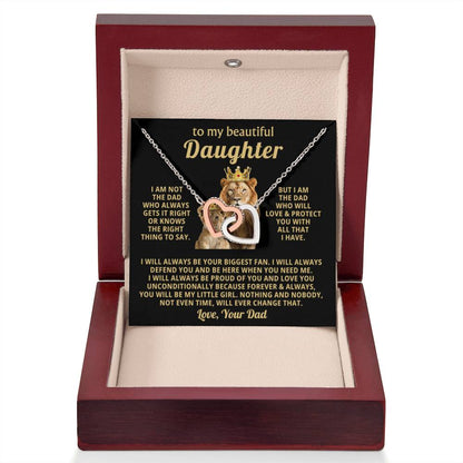 To My Daughter Necklace - I will always be your biggest fan - Gift for Daughter from Dad - Interlocking Hearts Necklace - Personalize Memories