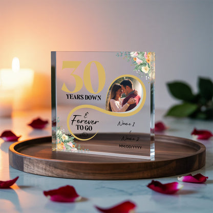 Personalized Acrylic Block, Custom Photo, Happy 30th Wedding Anniversary Gifts, Marriage Gifts, 30 Year Married Gift Wife Husband Present
