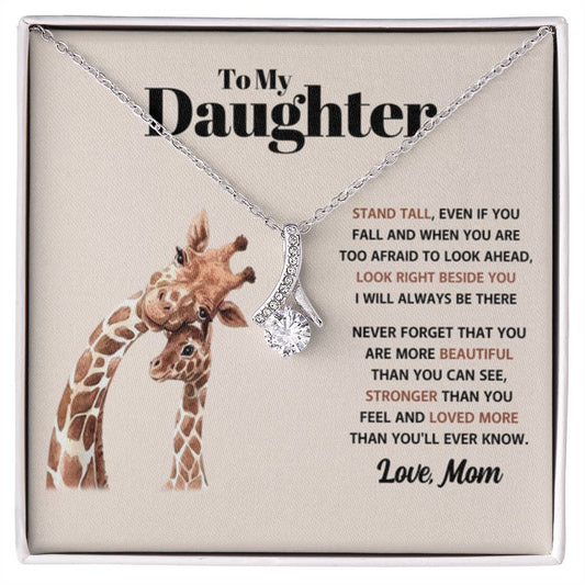 To My Daughter Necklace – Birthday & Graduation Jewelry for Her – Alluring Beauty Necklace - Personalize Memories