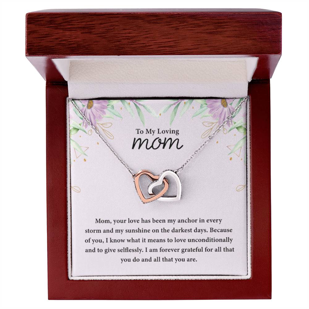 To My Loving Mom - Interlocking Hearts Necklace - Best for Birthday, Christmas & Mother's Day - Personalize Memories