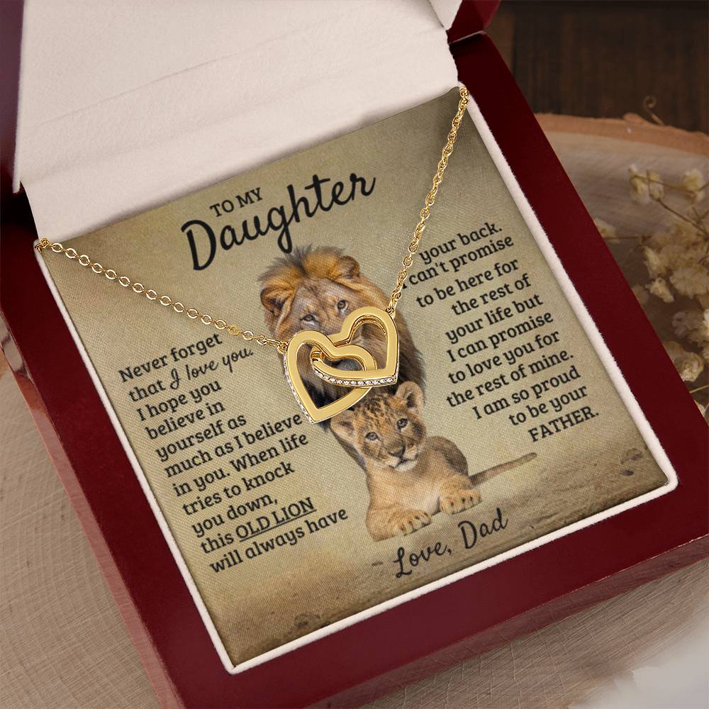 To My Daughter Necklace – Birthday Christmas Gift Necklace for Daughter – Interlocking Hearts Necklace - Personalize Memories