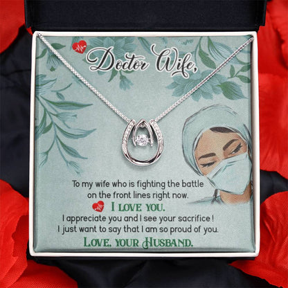 To My Doctor Wife Necklace - Emotional Valentine’s Day Gift from Husband - Lucky In Love Necklace - Personalize Memories