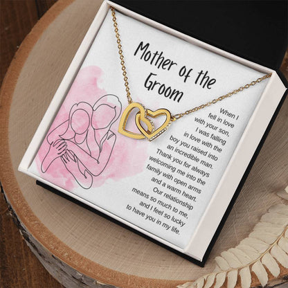 Mother of the Groom Present - Our relationship means so much to me - Interlocking Hearts Necklace - Personalize Memories