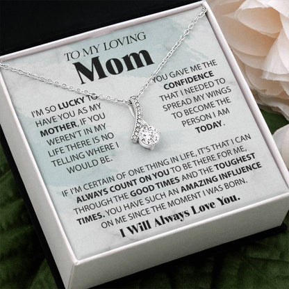 To My Loving Mom - I'm So Lucky To Have You As My Mother - Alluring Beauty Necklace - Personalize Memories
