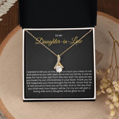To My Daughter In Law - Gift for Daughter in Law - Alluring Beauty Necklace - Personalize Memories