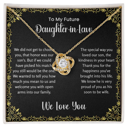 To My Future Daughter In Law - Love Knot Necklace - Gift for Bonus Daughter - Personalize Memories