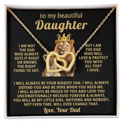To My Daughter Necklace - I will always be your biggest fan - Gift for Daughter from Dad - Interlocking Hearts Necklace - Personalize Memories