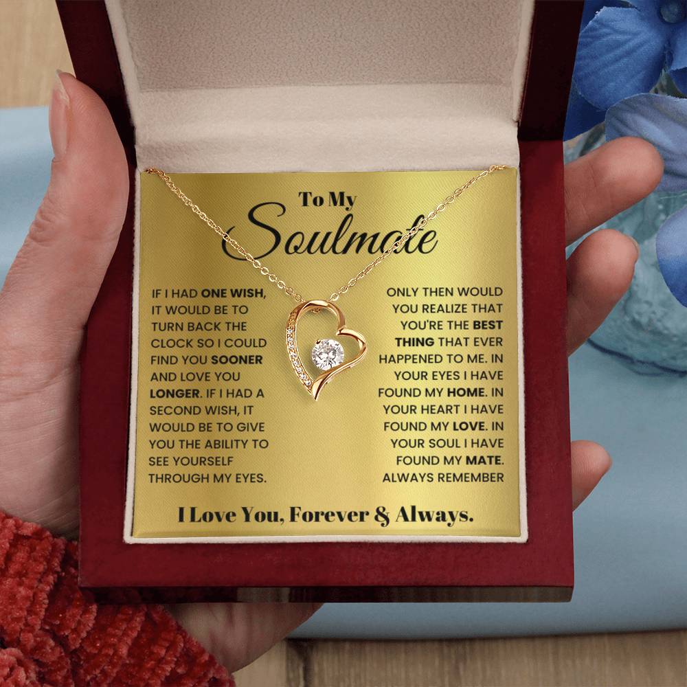 To My Beautiful Soulmate Necklace - Soulmate Gift for Her for Holiday Celebrations & Romance - Forever Love Necklace - Personalize Memories