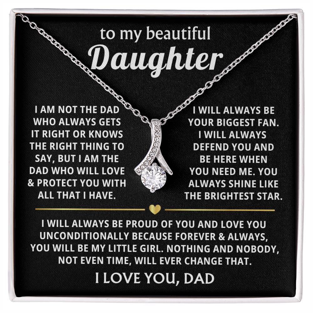 To My Daughter - You are braver than you believe - Daughter Gift from Dad - Alluring Beauty Necklace - Personalize Memories