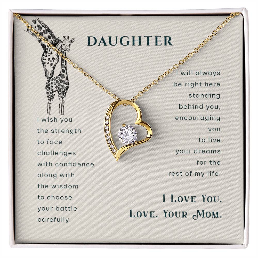 To My Daughter Necklace - Sentimental Jewelry Gift from Mom for Graduation & Life Achievements - Forever Love Necklace - Personalize Memories