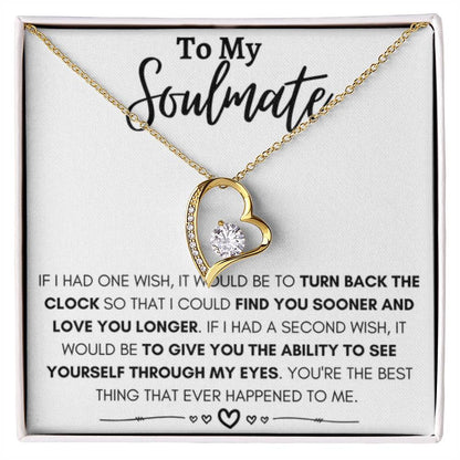 To My Soulmate Necklace - Soulmate Gift for Her for Valentine’s Day & Every Day Love - Forever Love Necklace - Personalize Memories