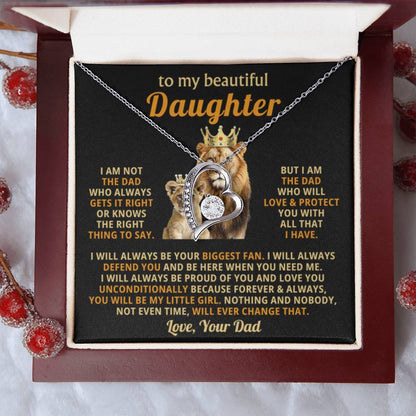 To My Daughter Necklace - Father to Daughter Gift for Graduation, Birthday & Big Life Moments - Forever Love Necklace - Personalize Memories