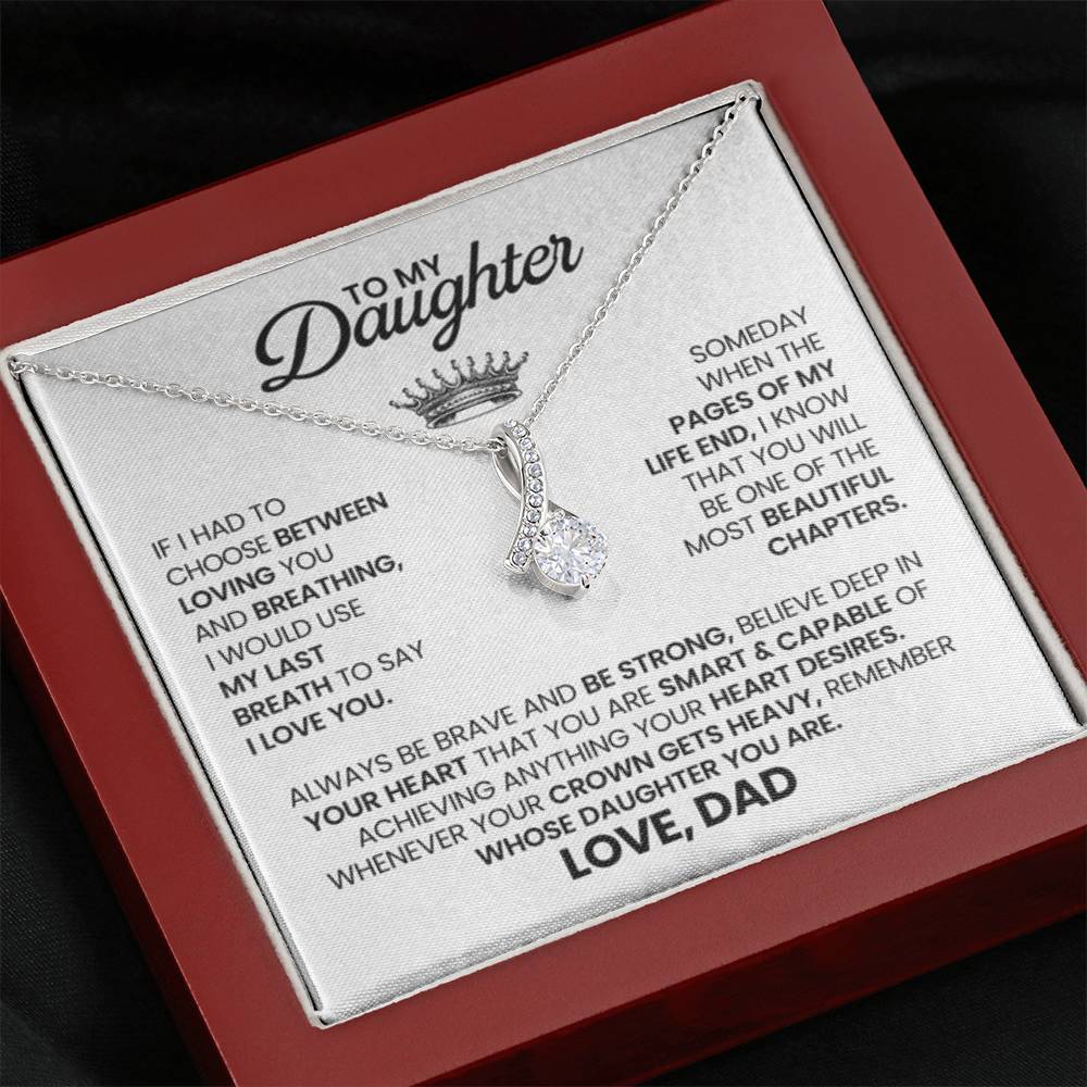 To My Daughter Necklace – Daughter Milestone Gift from Dad – Alluring Beauty Necklace - Personalize Memories