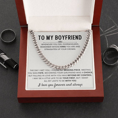 To My Boyfriend - Cuban Link Chain - Birthday & Anniversary Jewelry from Girlfriend - Personalize Memories