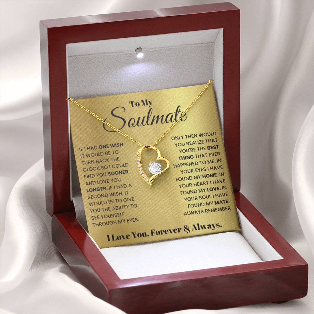 To My Beautiful Soulmate Necklace - Soulmate Gift for Her for Holiday Celebrations & Romance - Forever Love Necklace - Personalize Memories