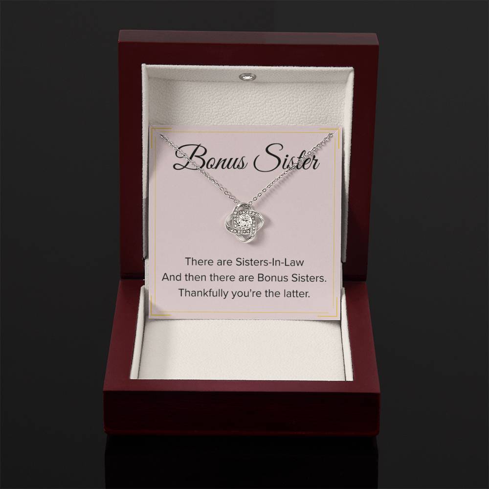Bonus Sister Necklace Gift - Love Knot Necklace - Personalize Memories