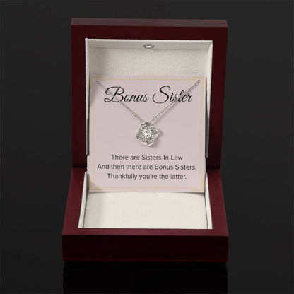 Bonus Sister Necklace Gift - Love Knot Necklace - Personalize Memories