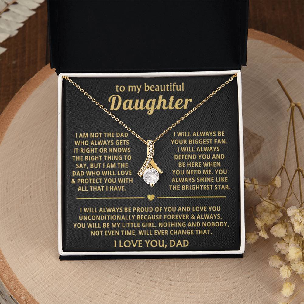 To My Daughter Necklace - Sentimental Surprise Gift from Dad - Alluring Beauty Necklace - Personalize Memories