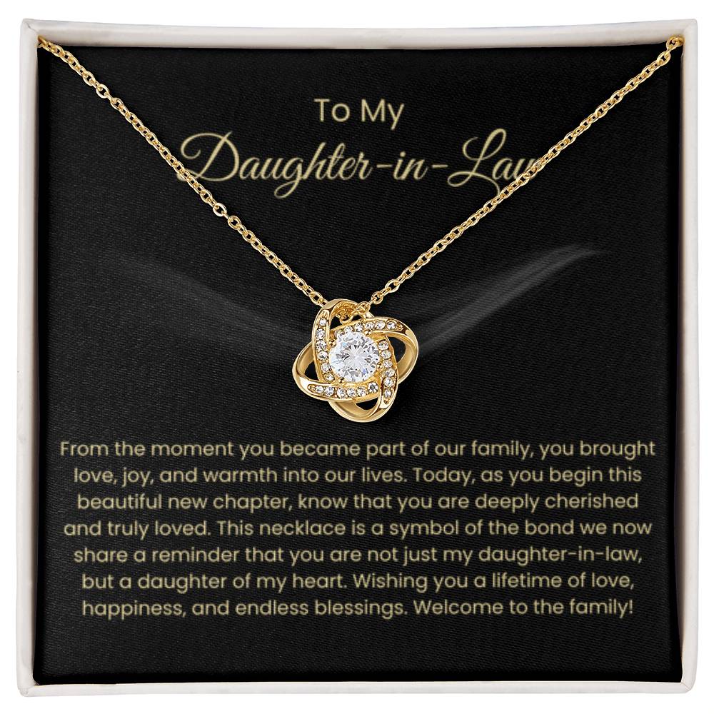 To My Daughter In Law - Love Knot Necklace - Gift for Daughter in Law - Personalize Memories