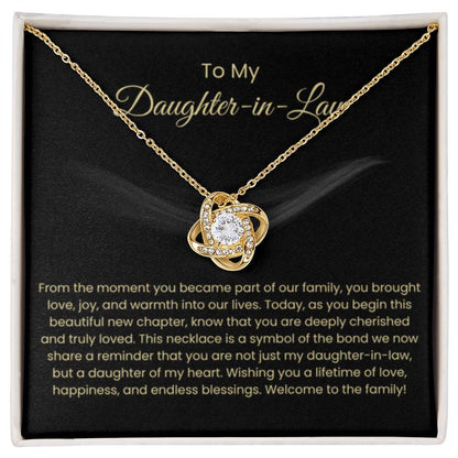 To My Daughter In Law - Love Knot Necklace - Gift for Daughter in Law - Personalize Memories