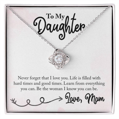 To My Daughter Necklace – Mom Gift for Daughter’s Birthday – Love Knot Necklace - Personalize Memories
