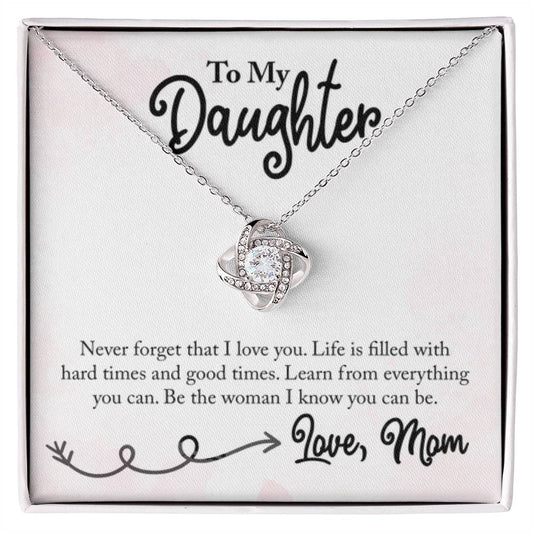 To My Daughter Necklace – Mom Gift for Daughter’s Birthday – Love Knot Necklace - Personalize Memories
