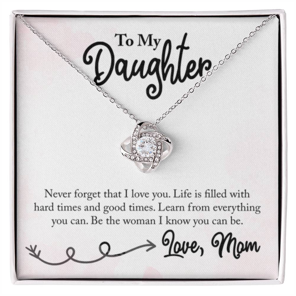 To My Daughter Necklace – Mom Gift for Daughter’s Birthday – Love Knot Necklace - Personalize Memories
