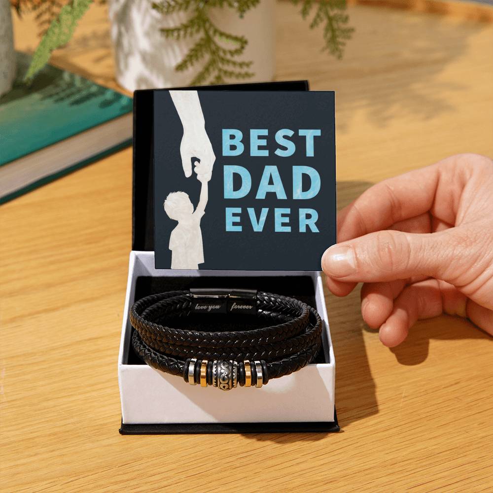 Best Dad Ever Gift - Love You Forever Bracelet - Personalize Memories