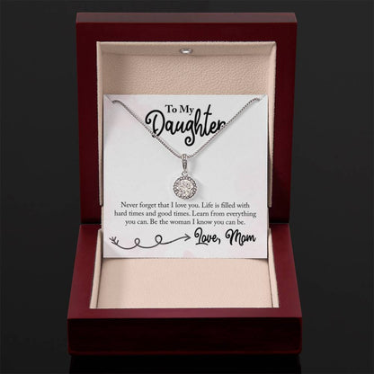 To My Daughter Necklace - Proud Mom to Daughter Jewelry for Birthday, Graduation & Special Celebrations - Eternal Hope Necklace - Personalize Memories