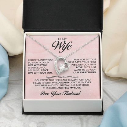 To My Beautiful Wife Necklace - Sweet Emotional Gift for Wife from Husband on Birthday, Anniversary & Valentine’s Day - Forever Love Necklace - Personalize Memories