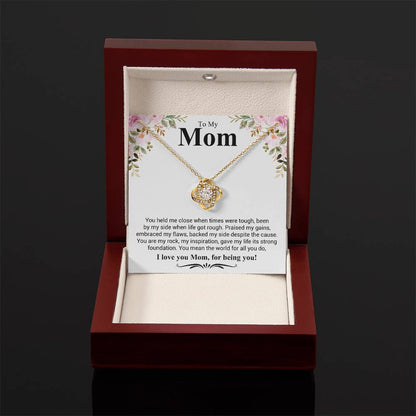 Gift for Mom - I Love You Mom - Love Knot Necklace - Personalize Memories