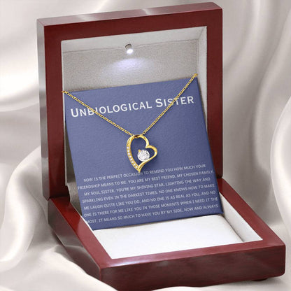 Unbiological Sister Necklace - Gift for Bonus Sister - Forever Love Necklace - Personalize Memories