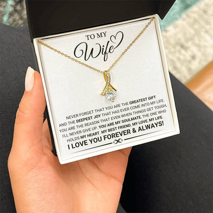 Gift for Wife from Husband - You're The Greatest Gift - Alluring Beauty Necklace - Personalize Memories