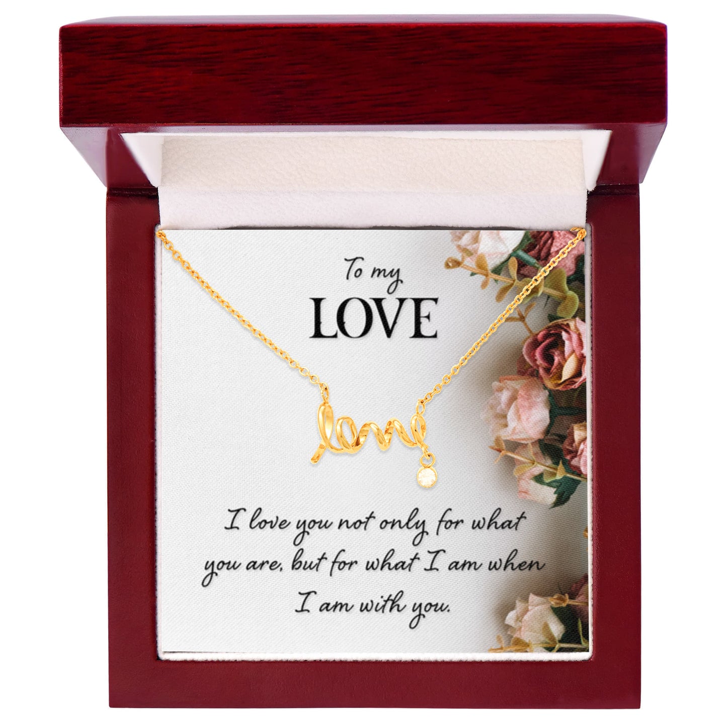 To My Love Gift - Scripted Love Necklace - Perfect Gift for Soulmate - Personalize Memories