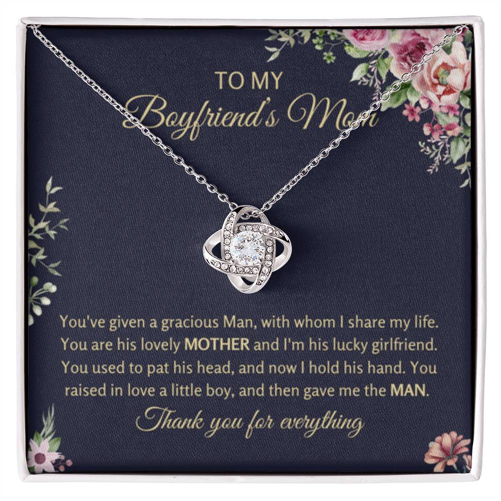 To My Boyfriend's Mom - Thank you for everything - Love Knot Necklace - Present for BF Mom - Personalize Memories