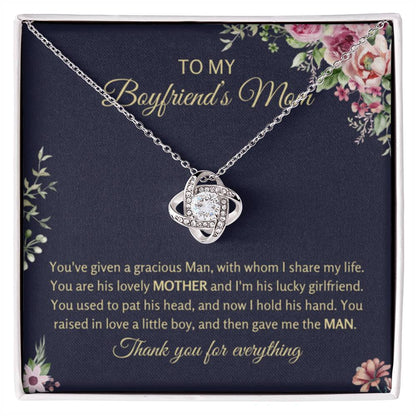 To My Boyfriend's Mom - Thank you for everything - Love Knot Necklace - Present for BF Mom - Personalize Memories