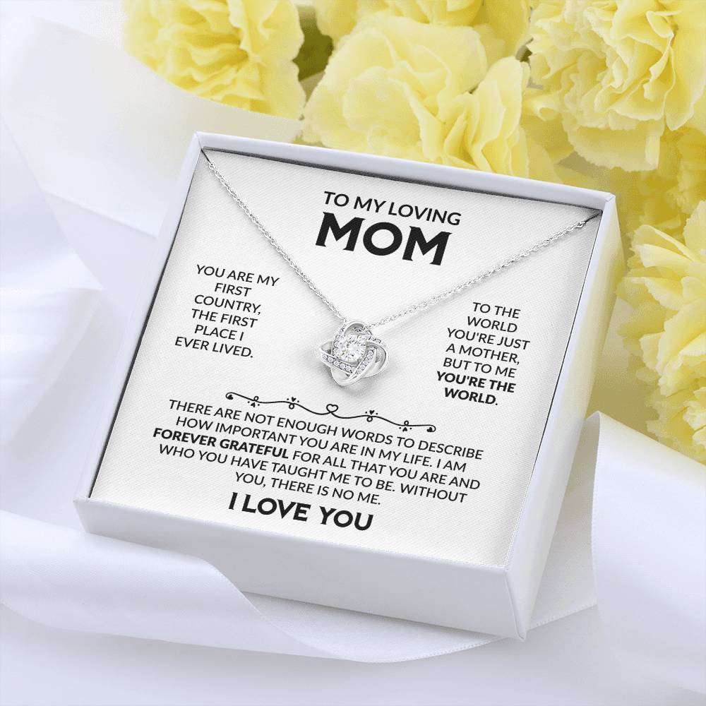 Gift for Mom - I Am Forever Grateful - Love Knot Necklace - Personalize Memories