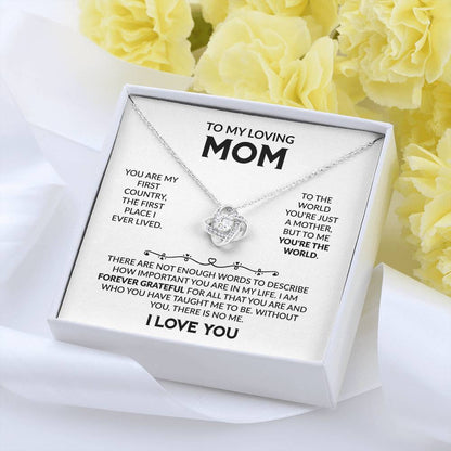 Gift for Mom - I Am Forever Grateful - Love Knot Necklace - Personalize Memories