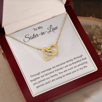 To My Sister In Law - Interlocking Hearts Necklace - Sister In Law Gift - Personalize Memories
