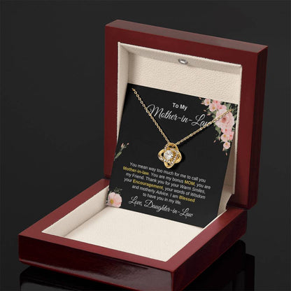 Mother In Law Gift from Daughter In Law - I am blessed to have you in my life - Love Knot Necklace - Personalize Memories